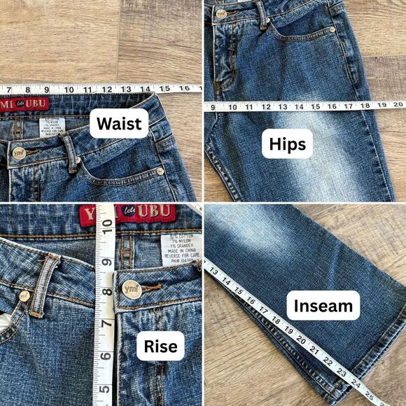 YMI Y2K bleach dark wash capris Size 9 - Picture 4 of 4